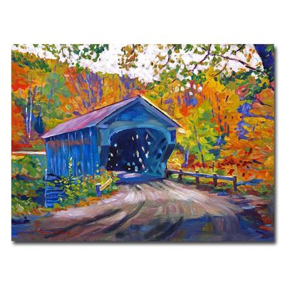 Trademark Fine Art Fall Comes to Downer Vertmont Canvas Wall Art by David Lloyd Glover, 18 by 24-Inch