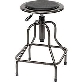 Global Industrial Vinyl Industrial Stool Without Backrest - Pneumatic Height Adjustment Charcoal Gray