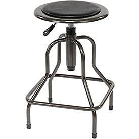 Global Industrial Vinyl Industrial Stool Without Backrest - Pneumatic Height Adjustment Charcoal Gray