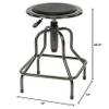 Global Industrial Vinyl Industrial Stool Without Backrest - Pneumatic Height Adjustment Charcoal Gray view 2