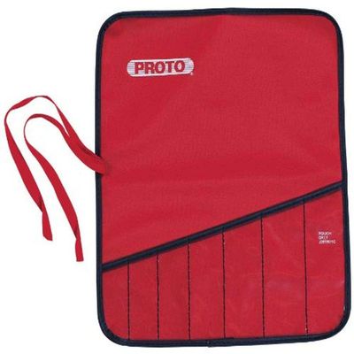Red Canvas 10-Pocket Tool Roll
