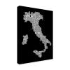 Trademark Fine Art Italy City Map I Canvas Art by Michael Tompsett, 18 by 24-Inch view 1