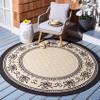 SAFAVIEH Washable Rug Outdoor Courtyard Collection - 7'10" Round, Sand & Black, Non-Shedding & Easy Cleaning, Ideal for Patio, Backyard, Mudroom (CY0901-3901) view 1