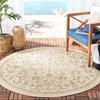 SAFAVIEH Washable Rug Outdoor Courtyard Collection - 7'10" Round, Natural & Brown, Non-Shedding & Easy Cleaning, Ideal for Patio, Backyard, Mudroom (CY2098-3001) view 1
