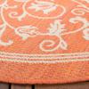 SAFAVIEH Washable Rug Outdoor Courtyard Collection - 7'10" Round, Terracotta & Natural, Non-Shedding & Easy Cleaning, Ideal for Patio, Backyard, Mudroom (CY2098-3202) view 2