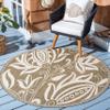 SAFAVIEH Washable Rug Outdoor Courtyard Collection - 7'10" Round, Brown & Natural, Non-Shedding & Easy Cleaning, Ideal for Patio, Backyard, Mudroom (CY2961-3009) view 1