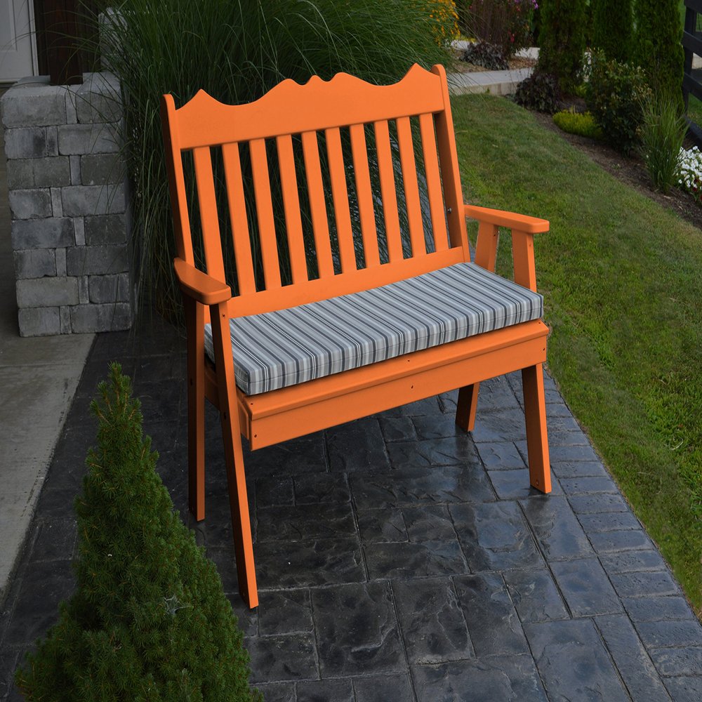 A & L Furniture Poly Royal English Bench, Orange