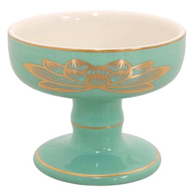 Marues 10T085 Celadon Top Gold Lotus Buddha Buddha Buddhist Tool, Green