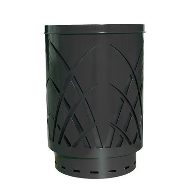 Covington 40-Gal Sawgrass Laser Cut Metal Waste Receptacle with Rain Cap Finish: Black
