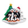 3D Penguin Family of 4 Christmas Ornament 2025 Personalized Family Christmas Ornaments 2025 | Winter Snowballs Personalized Tree Ornaments Customizable Gifts Xmas Tree Penguins of Four Ornament view 1