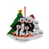 3D Penguin Family of 4 Christmas Ornament 2025 Personalized Family Christmas Ornaments 2025 | Winter Snowballs Personalized Tree Ornaments Customizable Gifts Xmas Tree Penguins of Four Ornament view 2