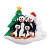 3D Penguin Family of 4 Christmas Ornament 2025 Personalized Family Christmas Ornaments 2025 | Winter Snowballs Personalized Tree Ornaments Customizable Gifts Xmas Tree Penguins of Four Ornament view 3