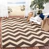 SAFAVIEH Washable Rug Outdoor Courtyard Collection - 6'7" x 9'6", Dark Brown, Non-Shedding & Easy Cleaning, Ideal for Patio, Backyard, Mudroom (CY6244-204) view 1