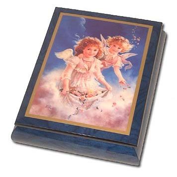One of a Kind Musical Jewelry Box with Beautiful Painting Petals of Love by Brenda Burke - Many Songs to Choose - Congratulations