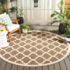 SAFAVIEH Washable Rug Outdoor Courtyard Collection - 7'10" Round, Brown & Bone, Non-Shedding & Easy Cleaning, Ideal for Patio, Backyard, Mudroom (CY6903-242) view 1