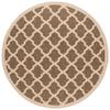 SAFAVIEH Washable Rug Outdoor Courtyard Collection - 7'10" Round, Brown & Bone, Non-Shedding & Easy Cleaning, Ideal for Patio, Backyard, Mudroom (CY6903-242) view 3