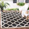 SAFAVIEH Washable Rug Outdoor Courtyard Collection - 6'7" x 9'6", Black & Beige, Non-Shedding & Easy Cleaning, Ideal for Patio, Backyard, Mudroom (CY6903-266) view 1