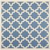 SAFAVIEH Washable Rug Outdoor Courtyard Collection - 7'10" Square, Blue & Beige, Non-Shedding & Easy Cleaning, Ideal for Patio, Backyard, Mudroom (CY6913-243) view 3