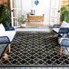 SAFAVIEH Washable Rug Outdoor Courtyard Collection - 7'10" Square, Black & Beige, Non-Shedding & Easy Cleaning, Ideal for Patio, Backyard, Mudroom (CY6918-226) view 1
