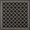SAFAVIEH Washable Rug Outdoor Courtyard Collection - 7'10" Square, Black & Beige, Non-Shedding & Easy Cleaning, Ideal for Patio, Backyard, Mudroom (CY6918-226) view 3