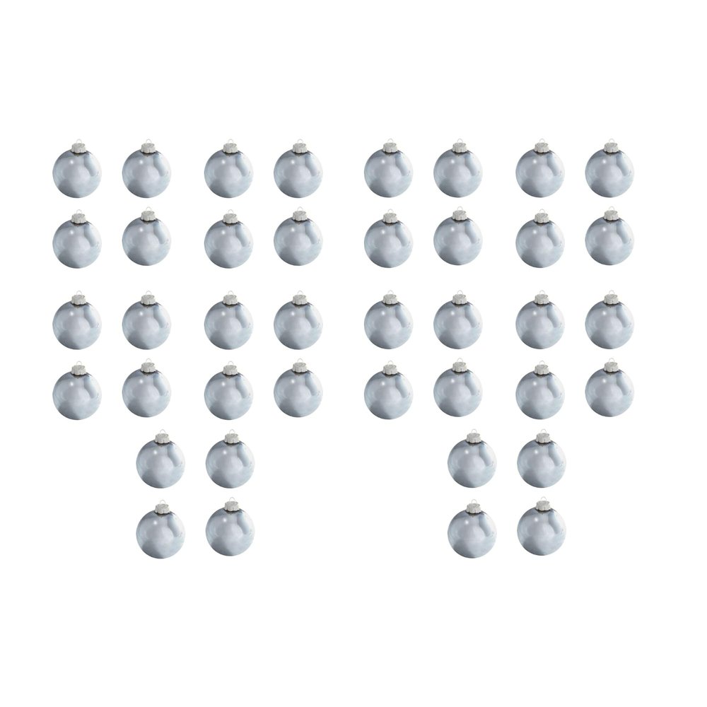 40ct Shiny Sky Blue Glass Ball Christmas Ornaments 1.25" (30mm)