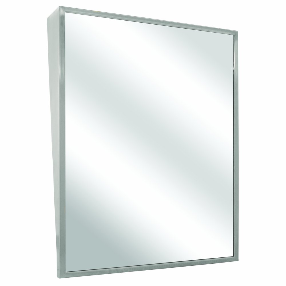 Bradley 740-018360 Float Glass Fixed Tilt Mirror with Welded Corners, 18" Width x 36" Height
