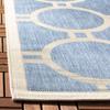 SAFAVIEH Washable Rug Outdoor Courtyard Collection - 7'10" Square, Blue & Beige, Non-Shedding & Easy Cleaning, Ideal for Patio, Backyard, Mudroom (CY6924-243) view 4