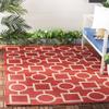 SAFAVIEH Washable Rug Outdoor Courtyard Collection - 7'10" Square, Red & Bone, Non-Shedding & Easy Cleaning, Ideal for Patio, Backyard, Mudroom (CY6925-248) view 1