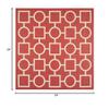 SAFAVIEH Washable Rug Outdoor Courtyard Collection - 7'10" Square, Red & Bone, Non-Shedding & Easy Cleaning, Ideal for Patio, Backyard, Mudroom (CY6925-248) view 2