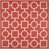 SAFAVIEH Washable Rug Outdoor Courtyard Collection - 7'10" Square, Red & Bone, Non-Shedding & Easy Cleaning, Ideal for Patio, Backyard, Mudroom (CY6925-248) view 3