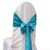 10 Taffeta Crinkle Chair Sash Bows Ties - Turquoise view 1