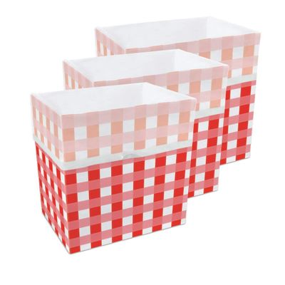 Clean Cubes 13 Gallon Disposable Pop-Up Trash Cans (3-Pack) with Fitted Bags Foldable Garbage & Recycling Bins for Parties, Events & Kitchen (Picnic, 17" H x 13.5" W x 10" D)