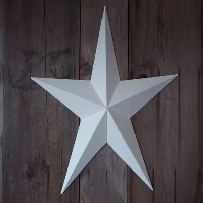 Amish Wares Heavy Duty Metal Star 40" Painted Solid Ivory. These Metal Stars Are a Great Addition to Your Home Decor.