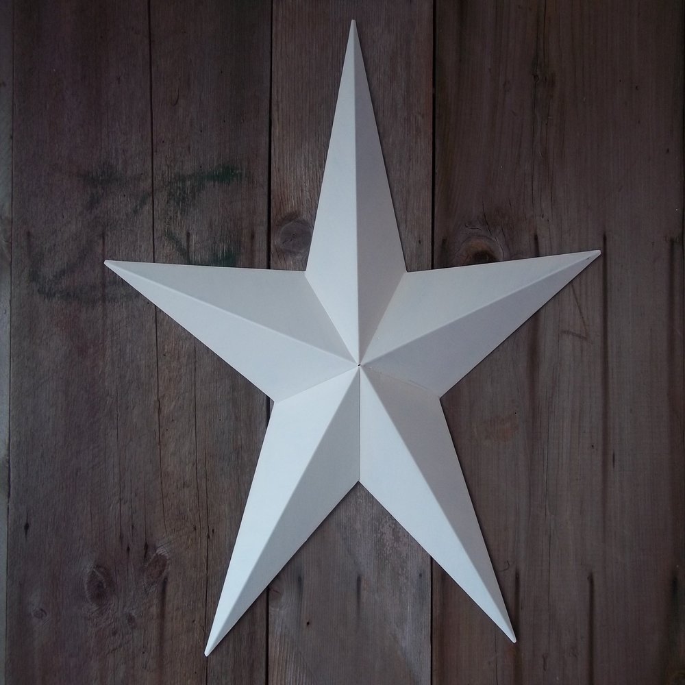 Amish Wares Heavy Duty Metal Star 40" Painted Solid Ivory. These Metal Stars Are a Great Addition to Your Home Decor.