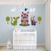 Knight and Dragon Fabric Wall Decals - Jumbo Sized - Knight, Dragon, Castle, Trees, Clouds view 1