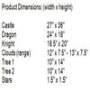 Knight and Dragon Fabric Wall Decals - Jumbo Sized - Knight, Dragon, Castle, Trees, Clouds view 3