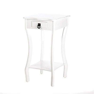 Accent Plus 15215 Curvy White Accent Table, Multicolor