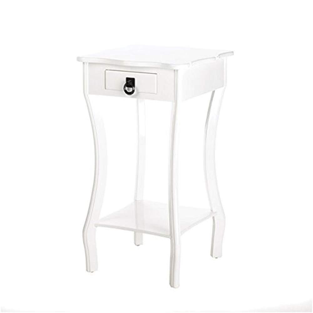 Accent Plus 15215 Curvy White Accent Table, Multicolor
