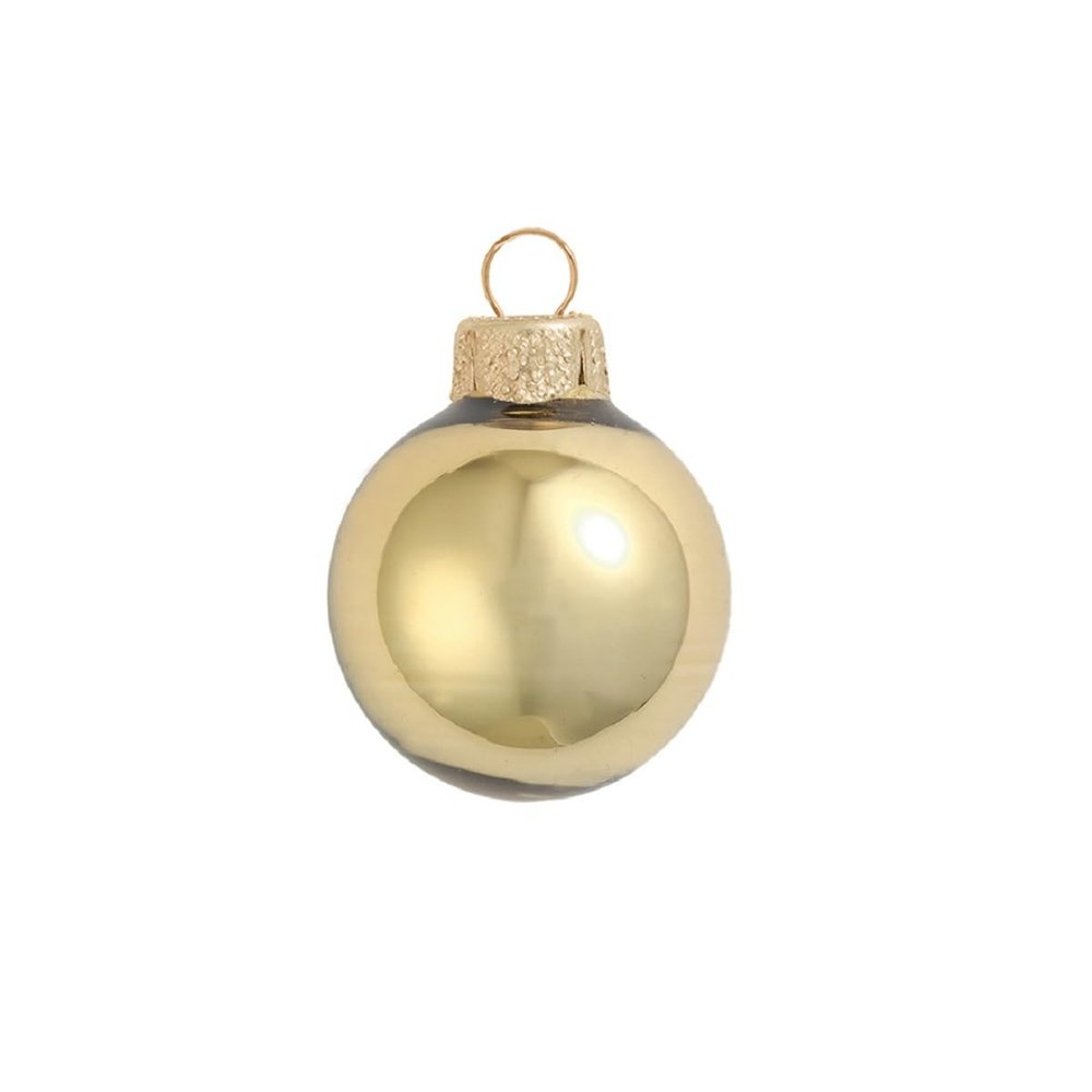 12ct Shiny Antique Gold Glass Ball Christmas Ornaments 2.75" (70mm)