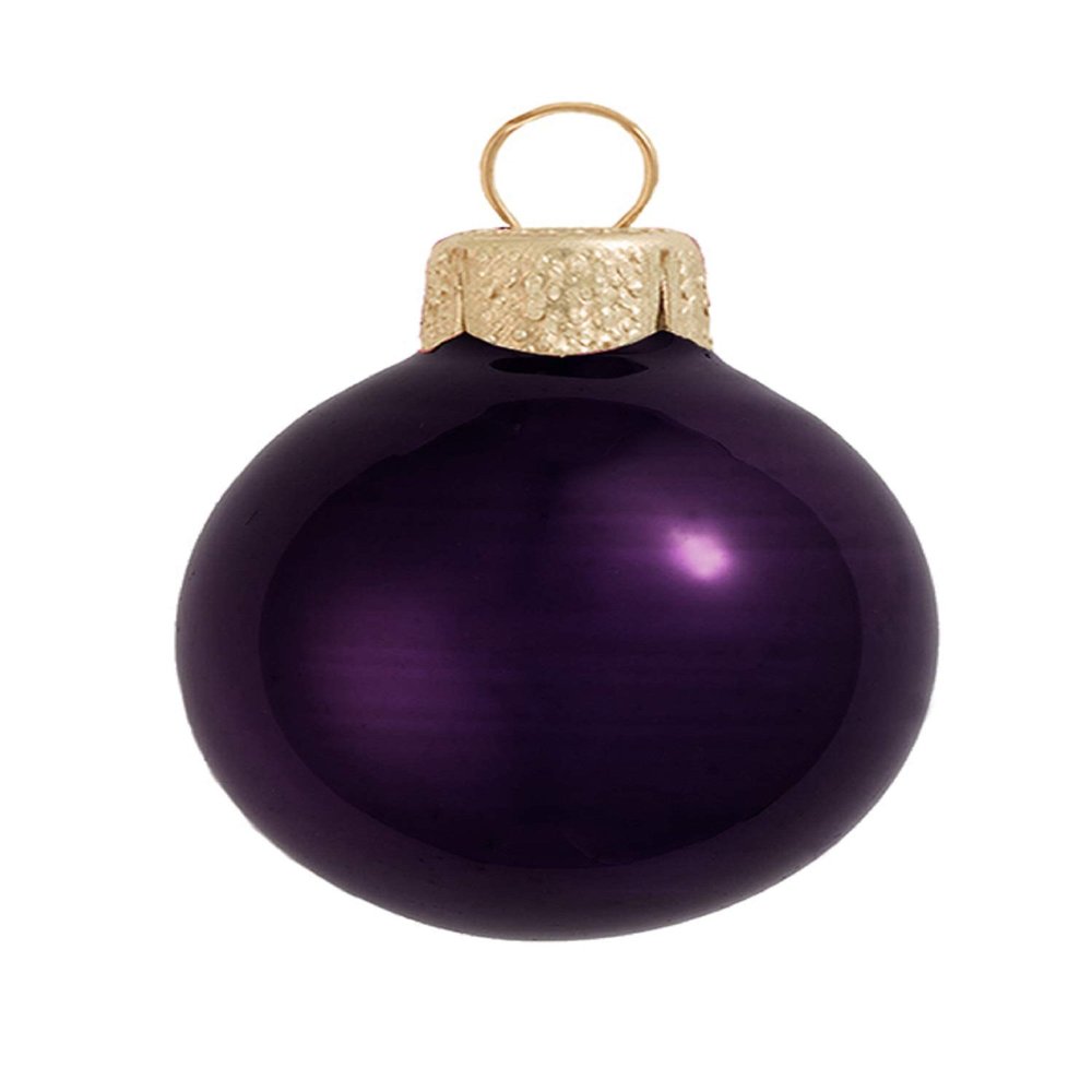 12ct Pearl Purple Glass Ball Christmas Ornaments 2.75" (70mm)