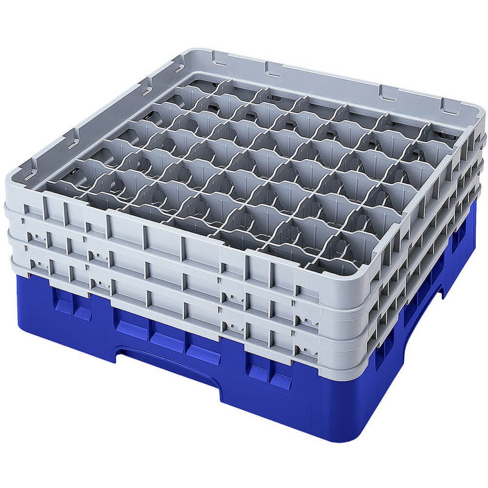Cambro 49 Comp. Glass Rack, Full Size, 3-5/8" H Max. Blue 49S318-168