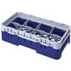 Cambro 8 Comp. Glass Rack, Half Size, 6-7/8" H Max. Navy Blue 8HS638-186 view 1