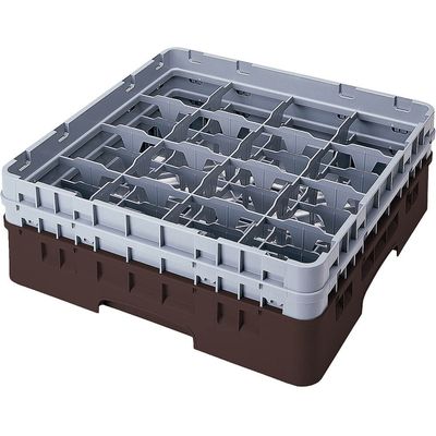 Cambro 9 Comp. Glass Rack, Full Size, 6-7/8" H Max. Brown 9S638-167