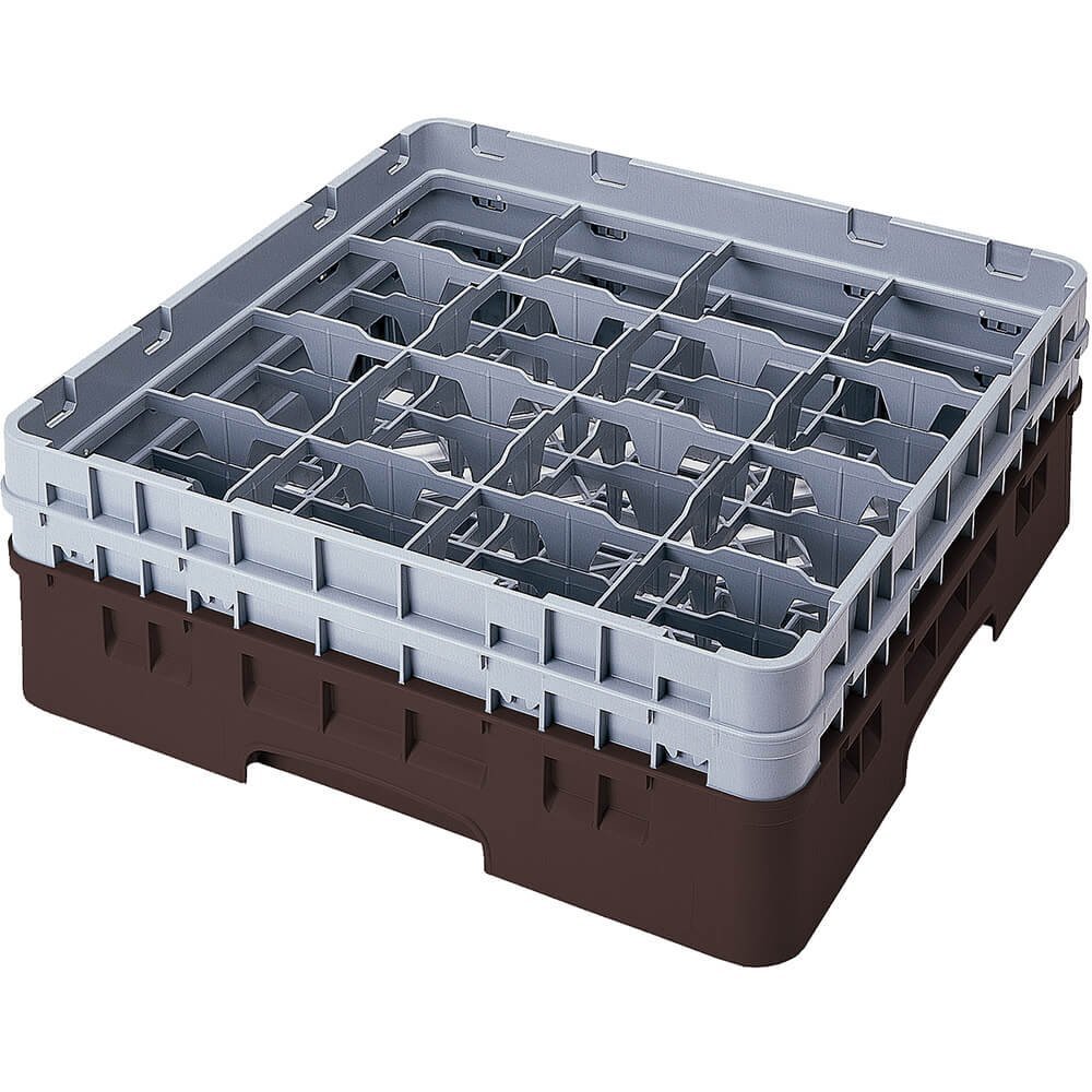 Cambro 9 Comp. Glass Rack, Full Size, 6-7/8" H Max. Brown 9S638-167