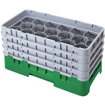 Cambro 17 Comp. Glass Rack, Half Size, 10-1/8" H Max. Sherwood Green 17HS958-119