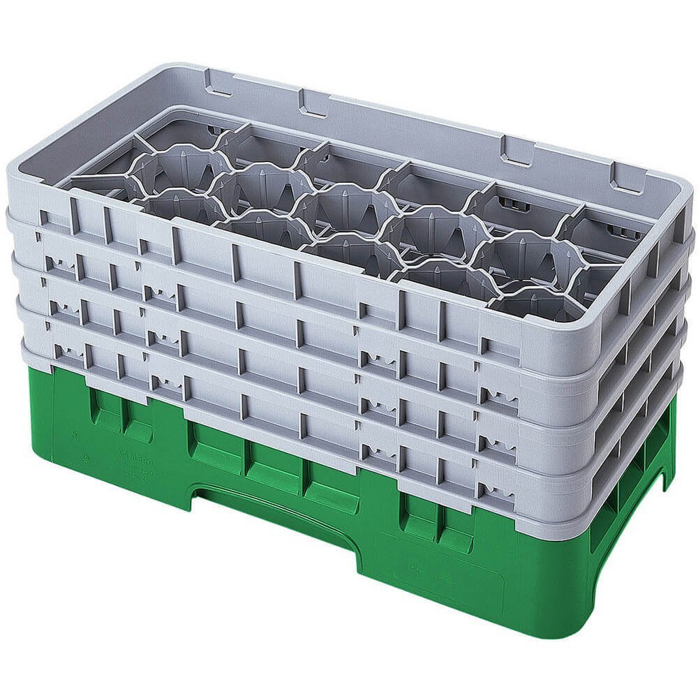 Cambro 17 Comp. Glass Rack, Half Size, 10-1/8" H Max. Sherwood Green 17HS958-119
