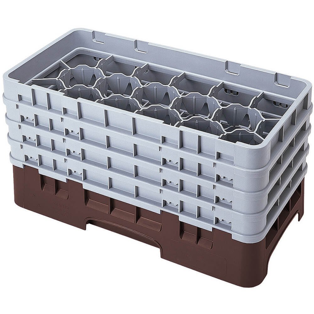Cambro 17 Comp. Glass Rack, Half Size, 10-1/8" H Max. Brown 17HS958-167