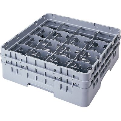 Cambro 16 Comp. Glass Rack, Full Size, 9-3/8" H Max. Soft Gray 16S900-151