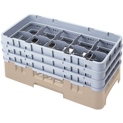 Cambro 10 Comp. Glass Rack, Half Size, 11.75" H Max. Beige 10HS1114-184