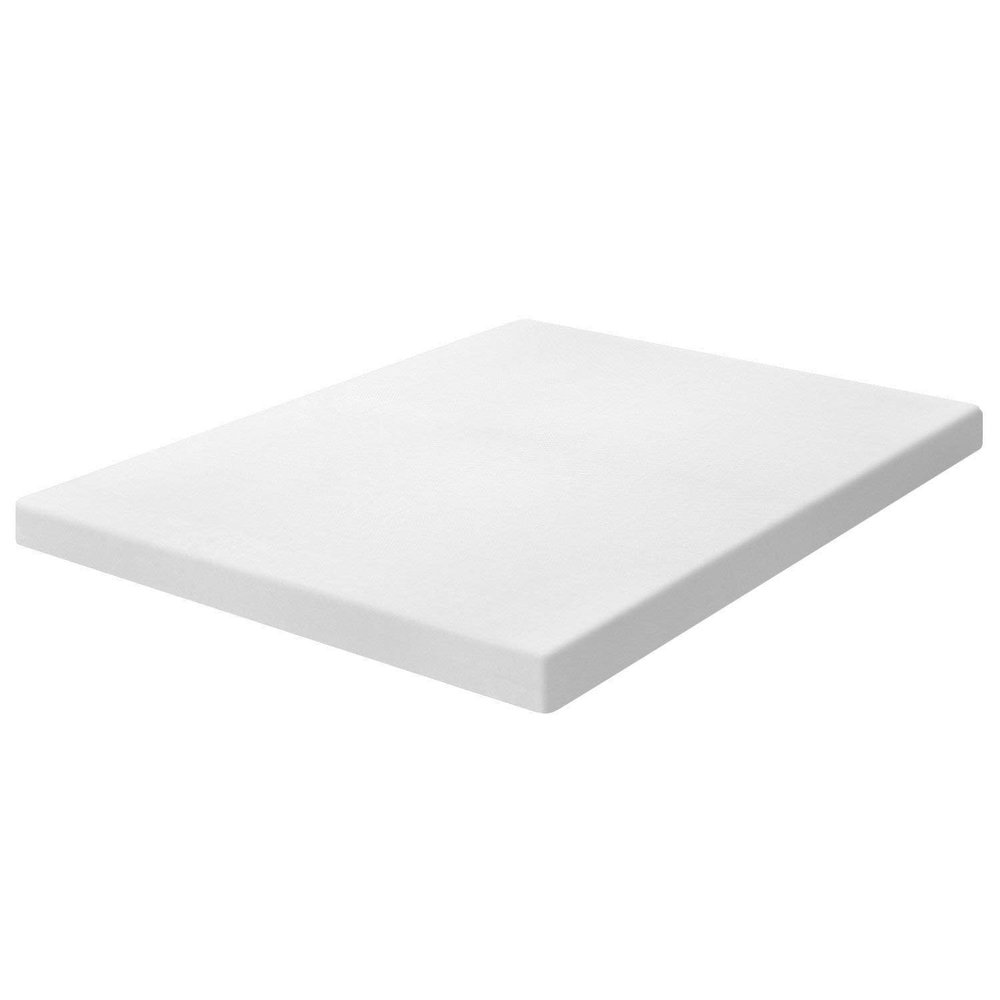 Waterproof Mattress Cover and Two Shredded Comfort Pillows and Twin Size 4 Inch Thick 3 Pound Density Visco Elastic Memory Foam Mattress Bed Topper Made in The USA